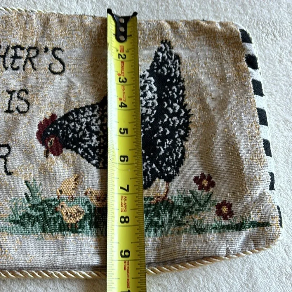 Vintage Chicken “A Mother’s work is never done” Tapestry‎ Pillow Cover Country